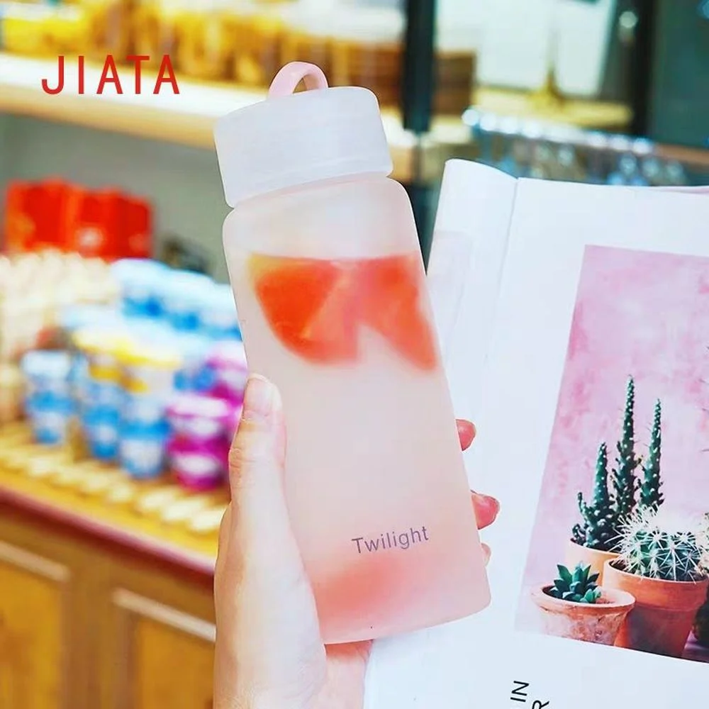 

420ml frosted glass fresh and simple forest water cup ins portable cute girl water bottle creative personality trend
