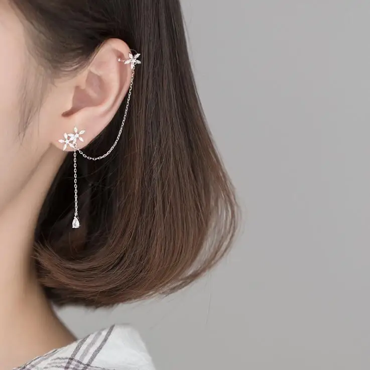 

Asymmetric Silver Earrings 100% 925 Sterling Silver Drop Earrings