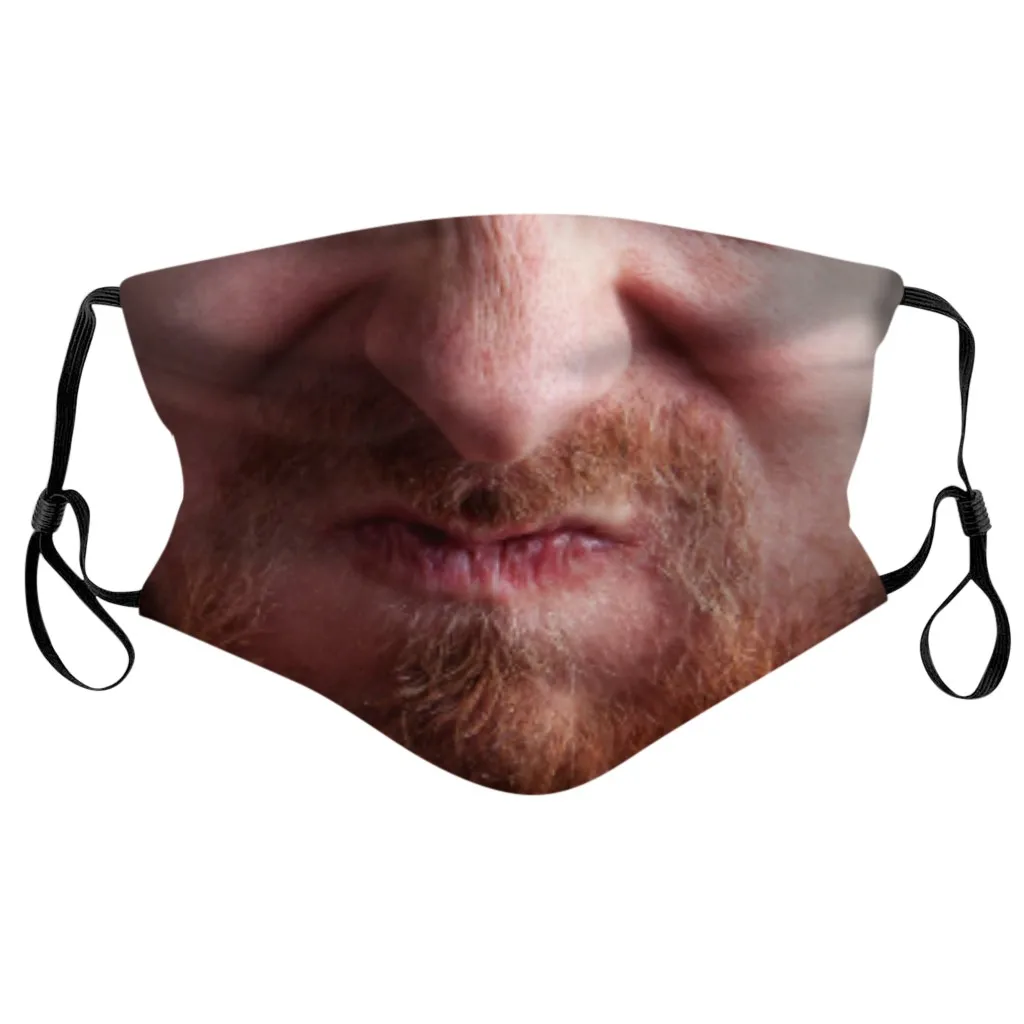 

1pc Funny Print Face Mask Infections Unisex Adjustable Windproof Reusable Funny Face Printed Face Mask mascar