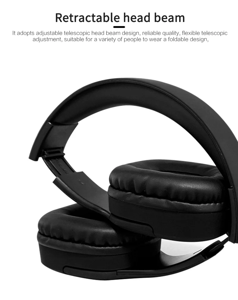 Bluetooth наушники для музыки Hi-Fi стерео FM и поддержка SD карты с микрофоном мобильного