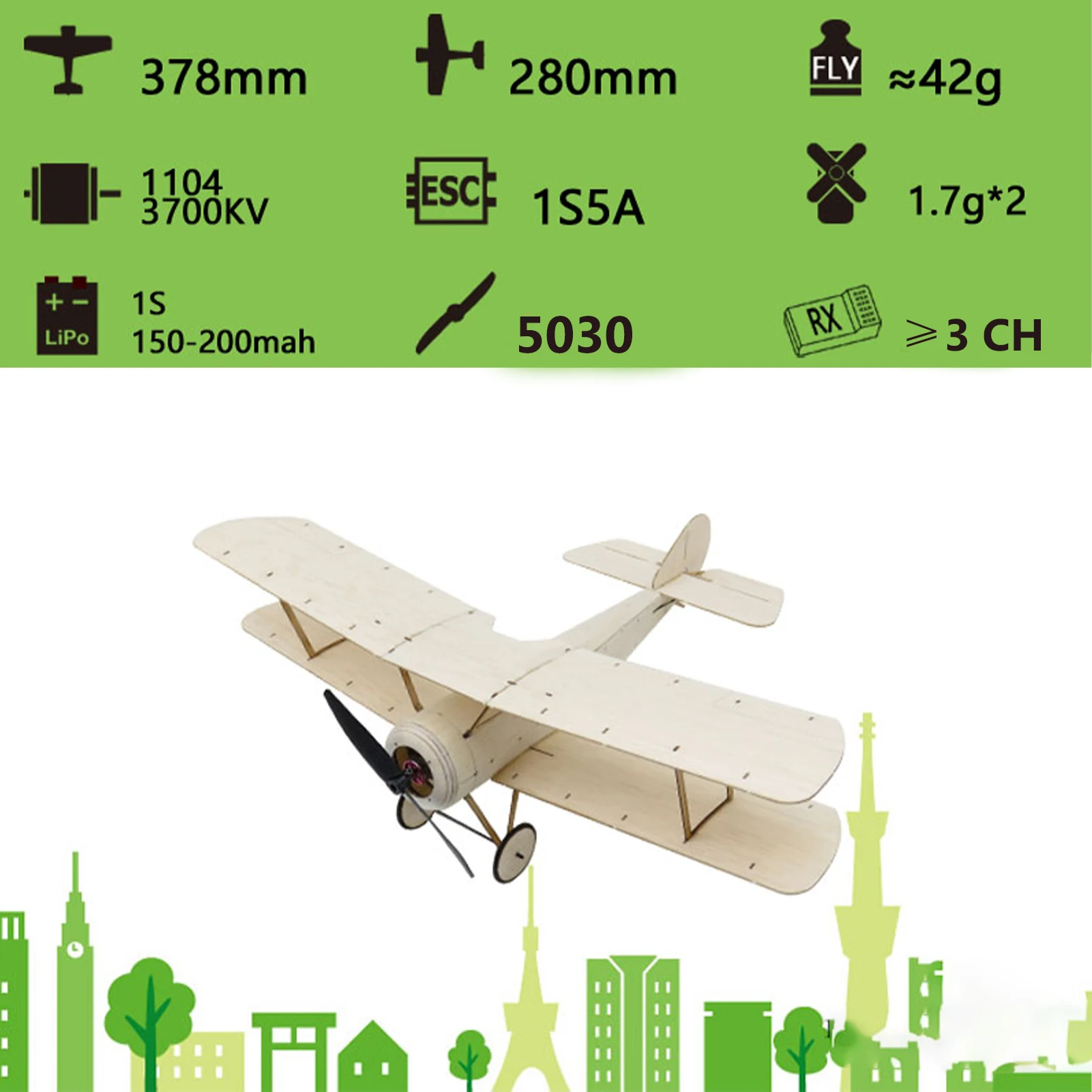 Модель самолета DWH K06 Sopwith Pup RC 378 мм версия PNP | Игрушки и хобби