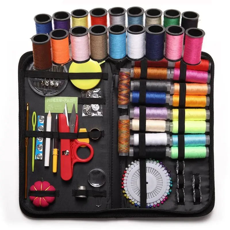 

Швейный набор для шитья 138 шт., швейные иглы премиум-класса, разноцветные нитки, ножницы, измерительная лента и т. Д.