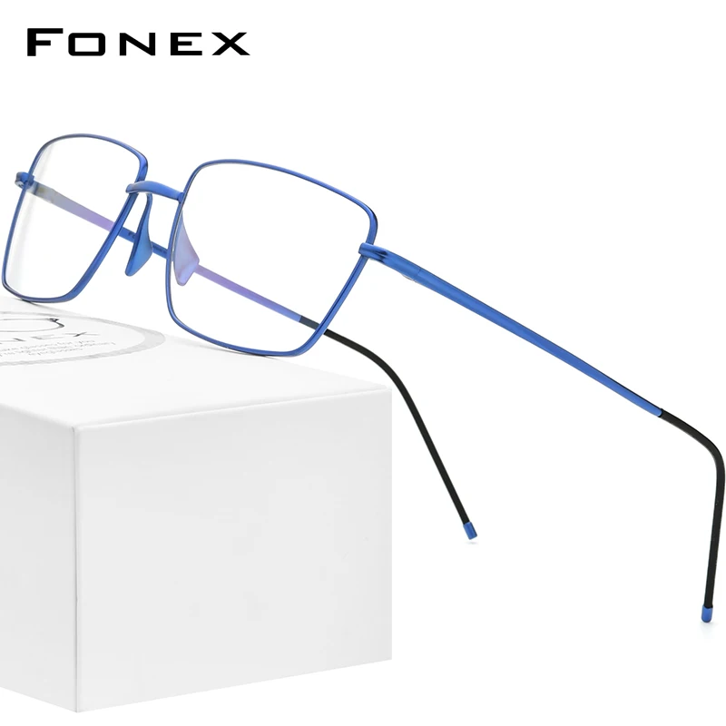 

FONEX Pure Titanium Glasses Men Square Prescription Eyeglasses Frame Women 2021 New Myopia Optical Eyewear F8564
