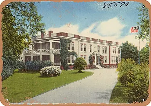 

Металлическая открытка-почтовая открытка из Массачусетса-домашняя для старых методистских женщин (дом Deaconess), Конкорд, Массачусетс-винтажн...