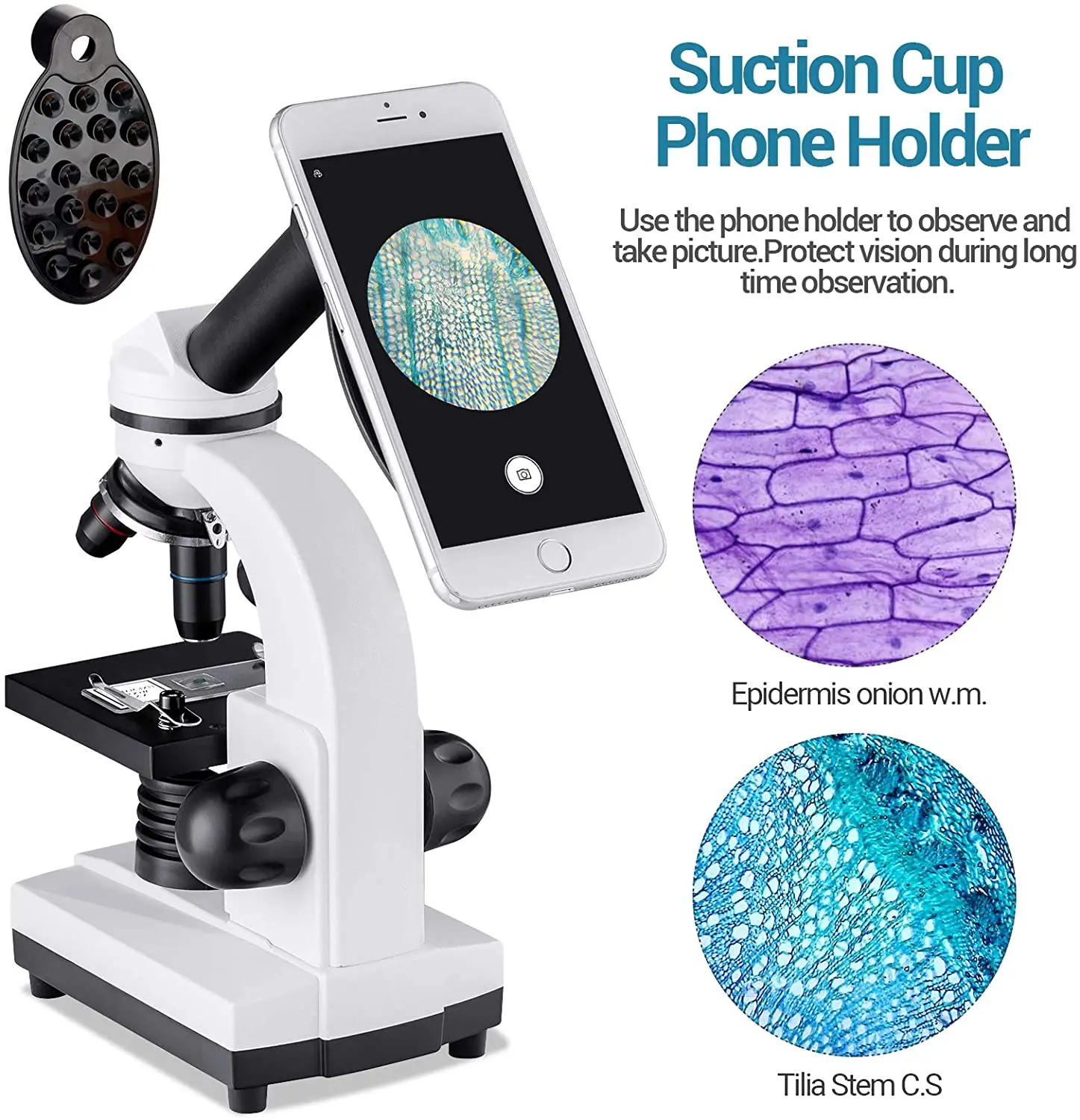 Биологический микроскоп для студентов 1600х композитный двойные светодиодные