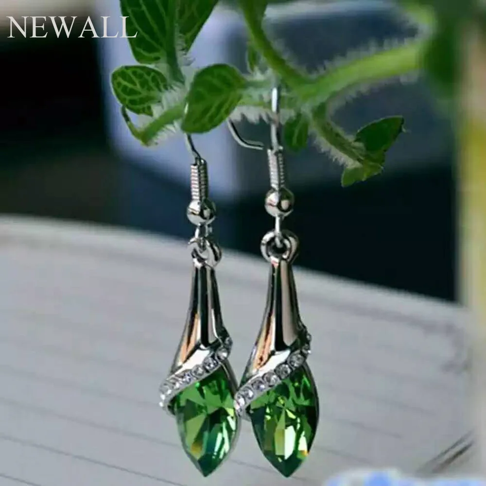 Изысканные Модные женские серьги с разноцветными кристаллами свадебные