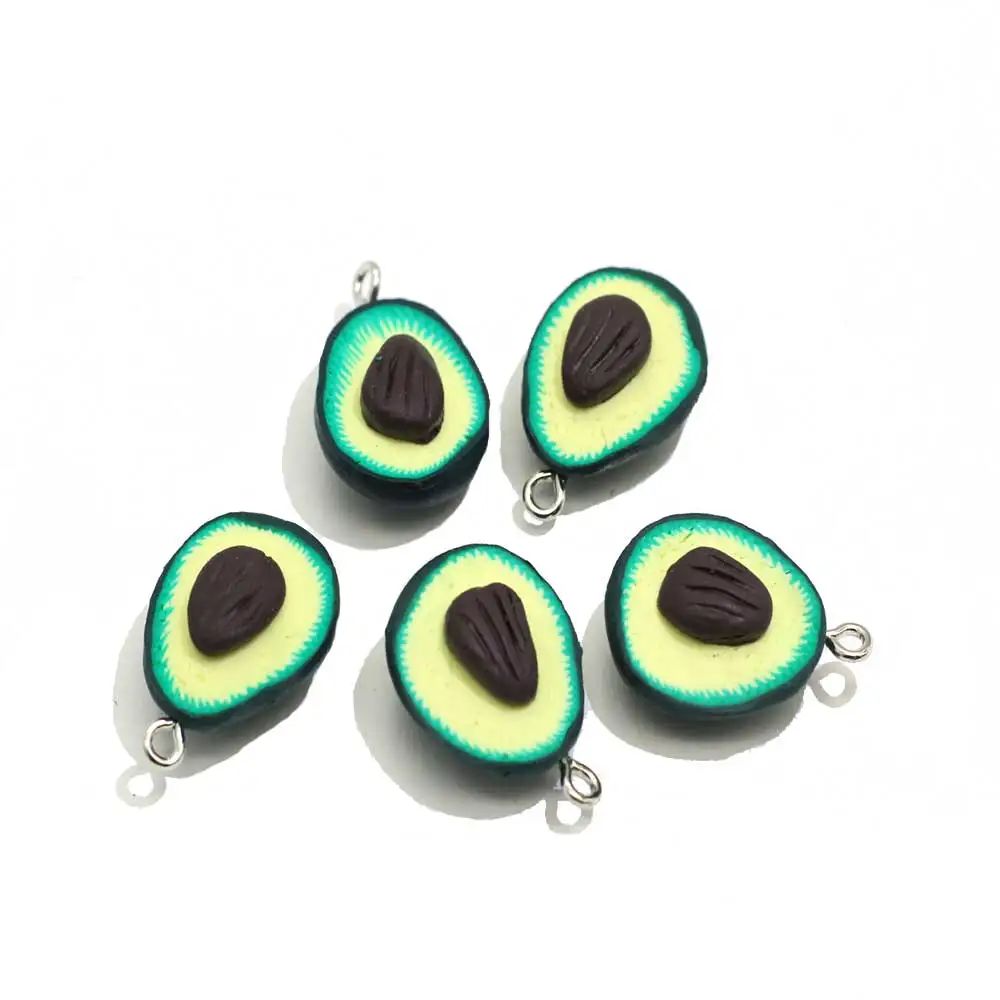 

Kawaii Polymer Clay Flat Back Fruit Avocado Cabochon For DIY Pendant Charms