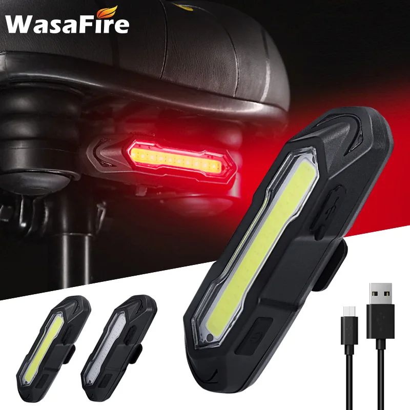 

WasaFire Bike Taillight Mountain Bicycle Rear Lighting USB Rechargeable Night Cycling Bicycle Tail Light Bike Accessories