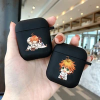 anime the promised neverland soft silicone tpu case for airpods pro 1 2 3 black silicone wireless bluetooth earphone box cover