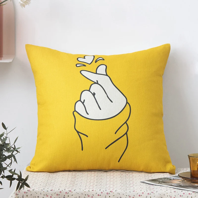 

Pillow Printing Linen Printing Color Strip Pillowcase Cotton And Hemp Hugging Pillowcase Sofa Cushion Cover 45x45cm