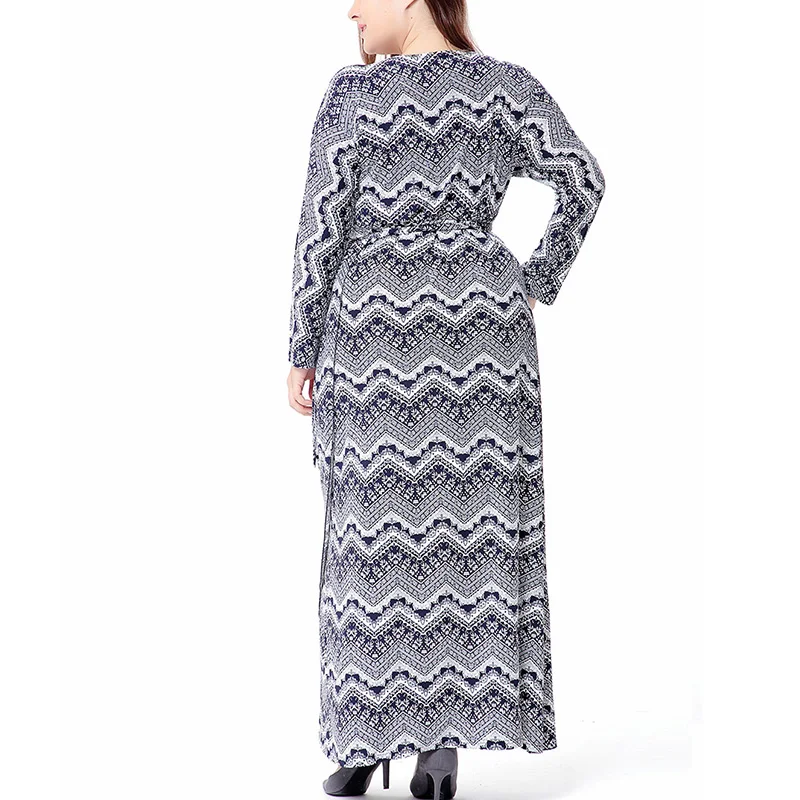 Женское платье с V-образным вырезом длинным рукавом и поясом | Женская одежда