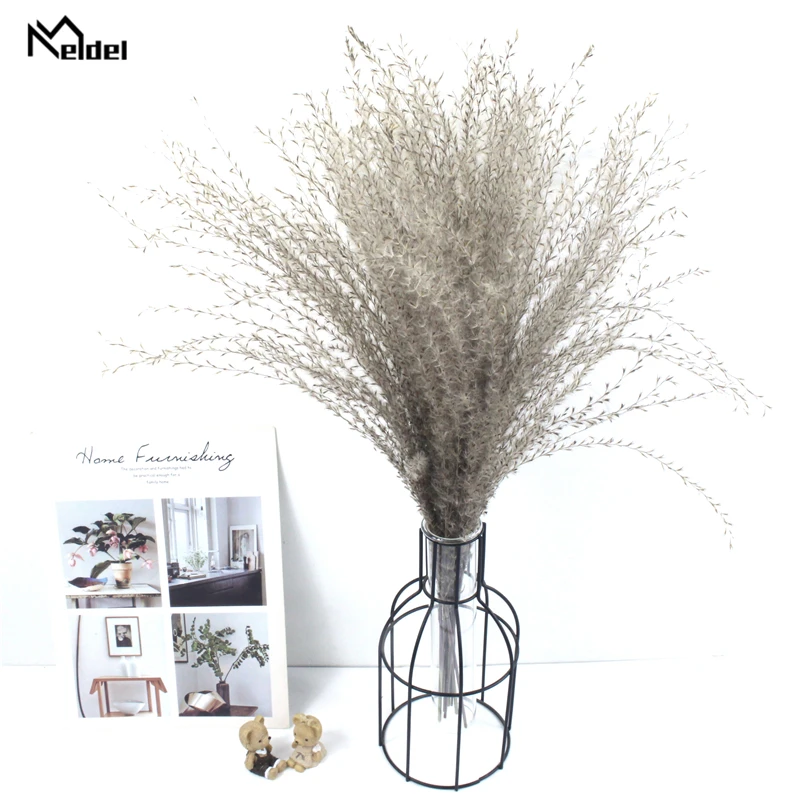 

15Pcs Natural Dry Pampas Grass Bulrush Dried Flowers Artificial Plants Branch White Phragmites Fake Flower Wedding Home Decor