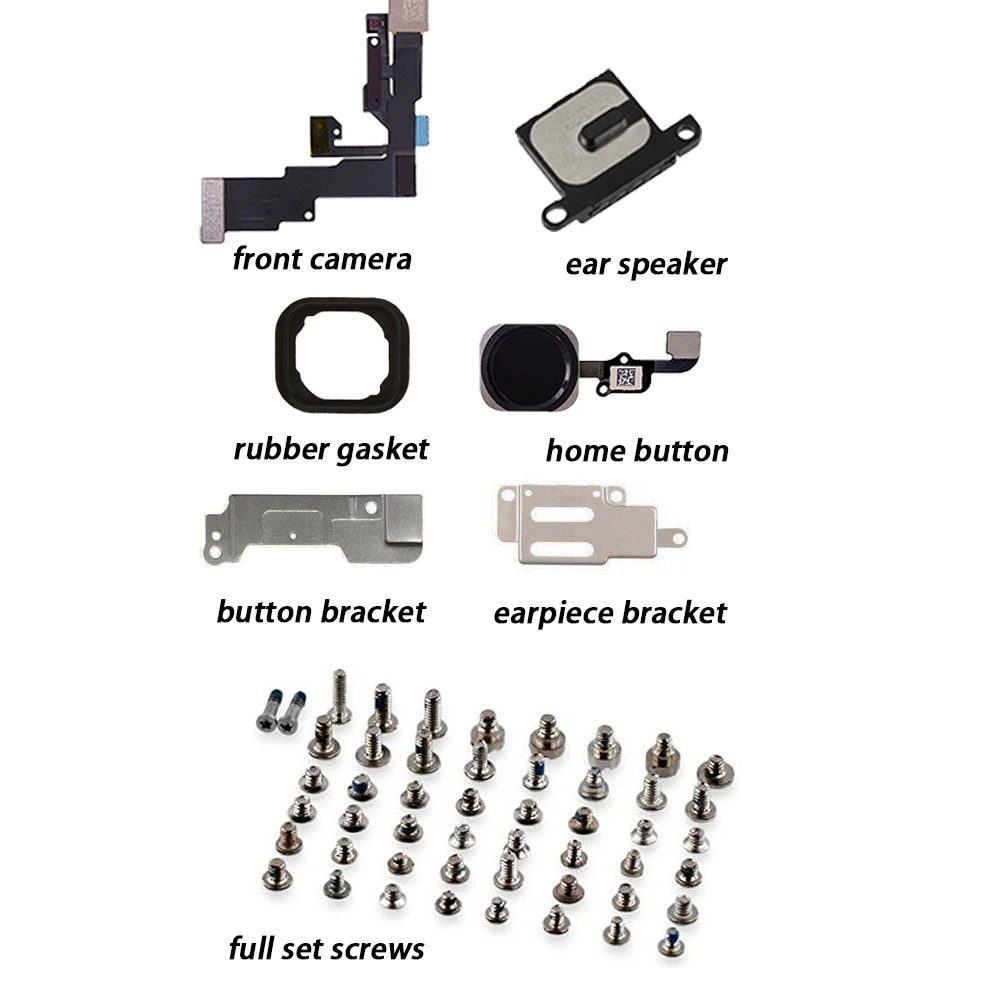 

Full Set LCD Parts For iPhone 6s 6sPlus Screen Metal Plate Front Camera Ear Speaker Home Button Flex Cable