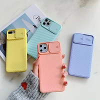 Slide Camera Lens Protection Case For iPhone Pro Max Max Plus Candy Color Soft TPU Silicone Back Cover