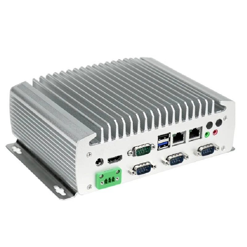 Новейшая Поддержка 6 * COM безвентиляторный мини-ПК с Celeron J1900 2 LAN HDMI VGA