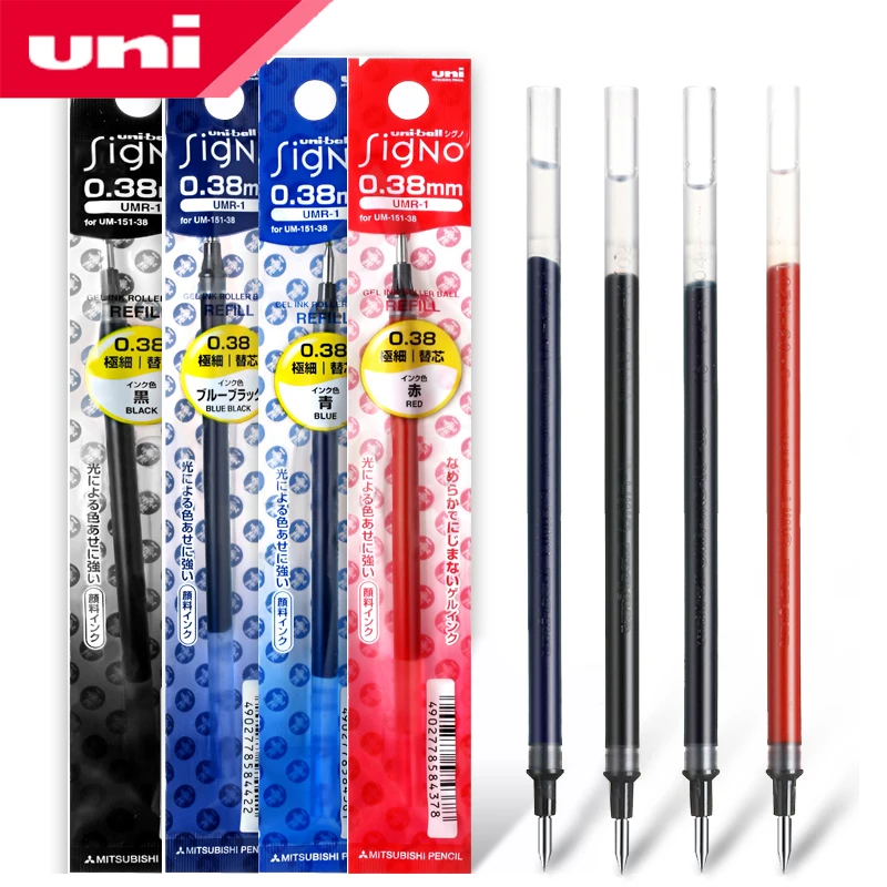 12 Pcs/Lot Uni-Ball Signo Refill UNI Mitsubishi UMR-1 Gel Pen Refill 0.38mm Fine Financial For UM-151