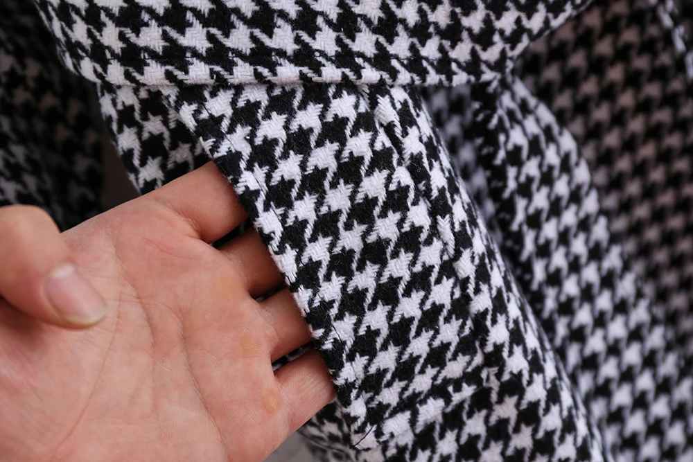 2019 Autumn winter new women straight Slim thin plaid printed elegant coat Female long cardigans | Женская одежда