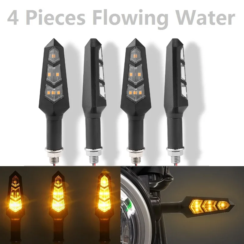 

4pcs 6 LED Motorcycle Turn Signal Light Flashing Motorbike Indicator Blinker Moto Waterproof Tail Lights Signal Lamp 12V