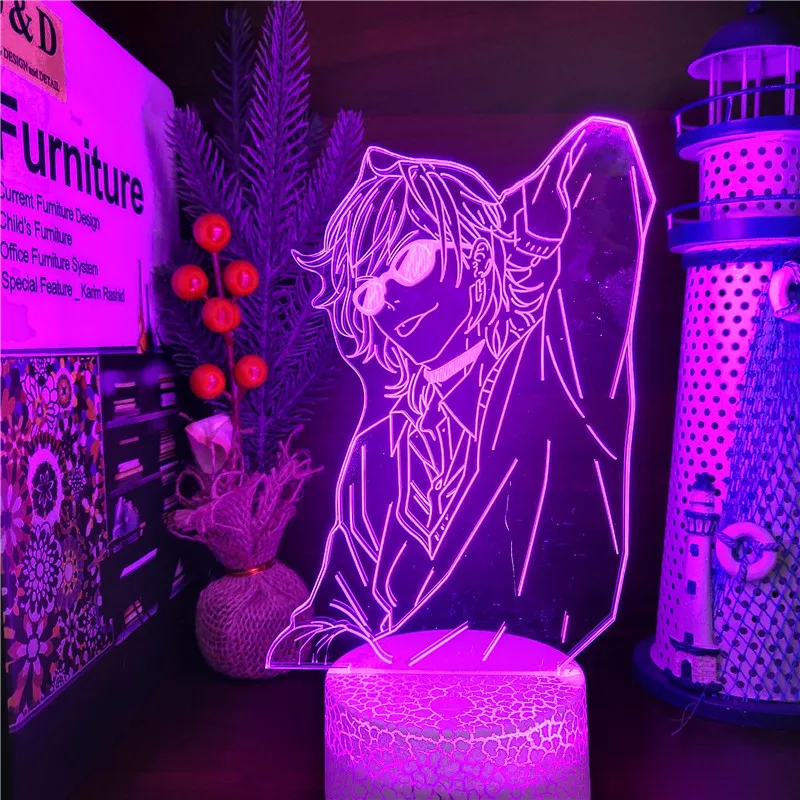 

BL Anime Yarichin Bitch Club Yuri Ayato Figure 3D LED Night Light Anime Illusion Table Lamp Decor For Room Lampara Manga Gift