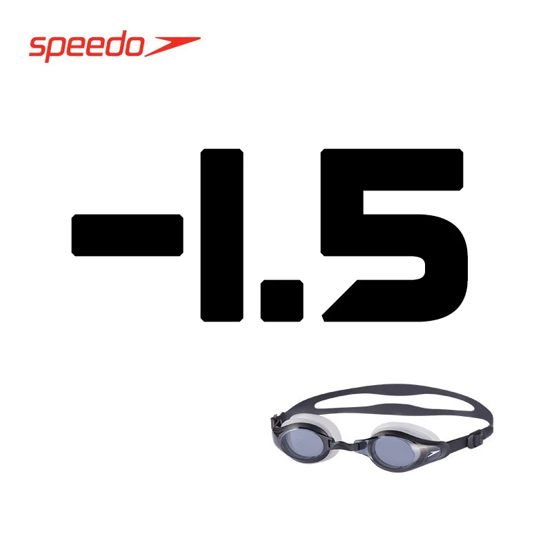 Очки для плавания Speedo, близорукость, очки для плавания, оптические очки, пульс, водонепроницаемые очки для плавания для мужчин и женщин, 150~ 800 градусов - Цвет: Black -1.5 Degree