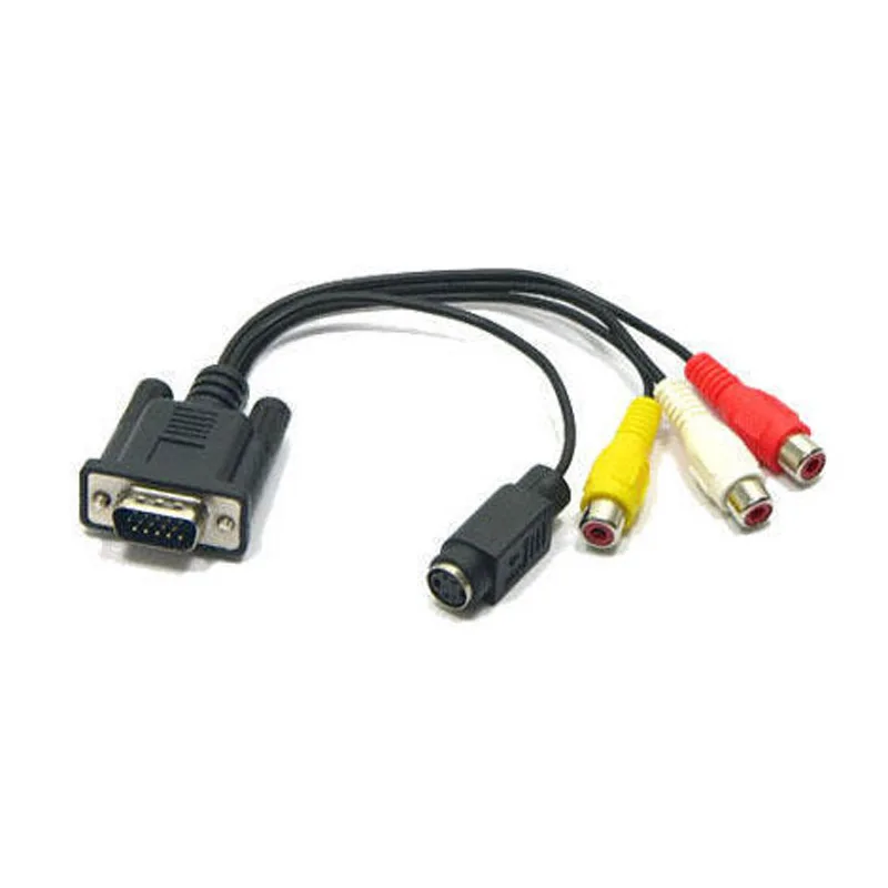 Переходник VGA SVGA-S-Video 3 RCA AV для кабеля ТВ-выхода конвертер ПК ноутбука планшетов |