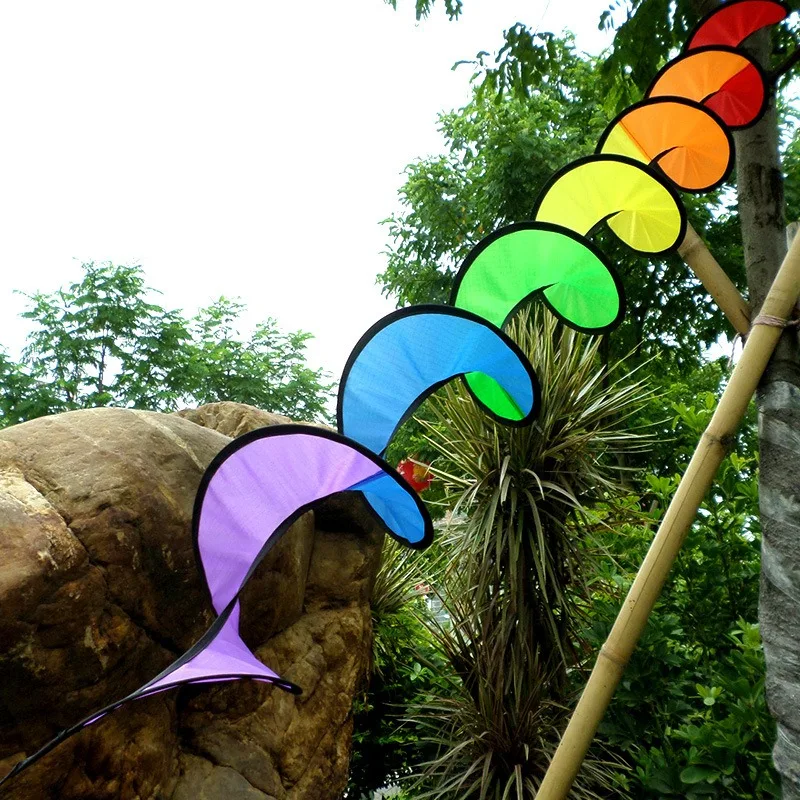 

51 Inch Rainbow Curlie Spinner Rainbow Foldable Wind Spinner Colorful Hanging Rainbow Wind Twister for Outdoor Indoor Decoration