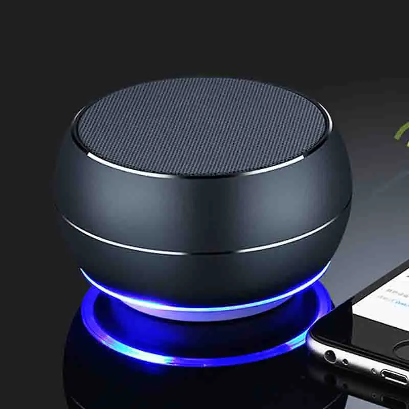 Беспроводная металлическая Bluetooth-Колонка R9 Mini со светодиодной светильник кой