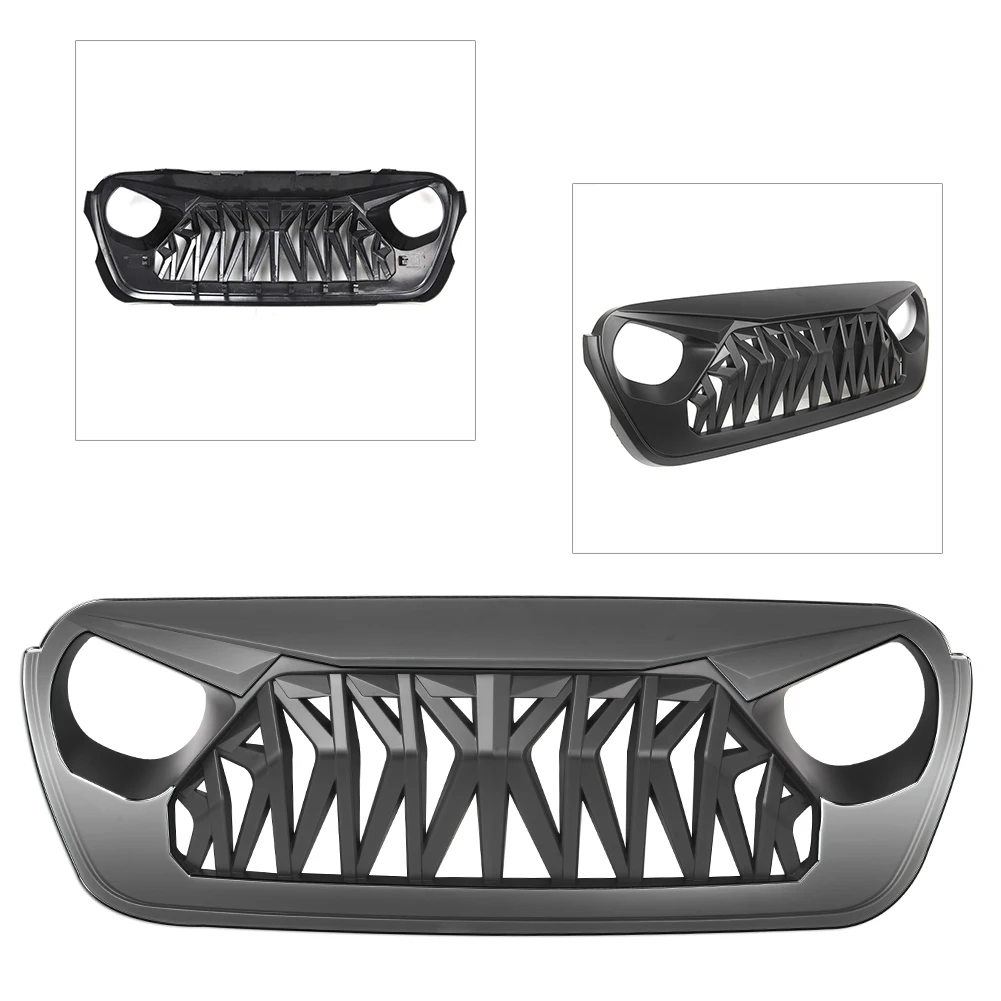 Передняя решетка для автомобиля, решетка для Jeep Wrangler JL 2010 ABS пластик, глянцевый черный, автомобильные аксессуары