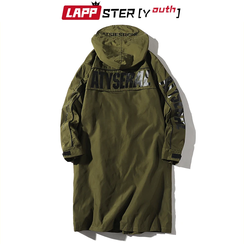 Тренчкот LAPPSTER мужской с буквенным принтом уличная одежда длинное пальто в стиле