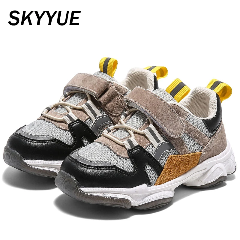 Toddler Genuine Leather Sport Sneakers Baby Girls Pink Brand Shoes Boys Chunky Children Casual Trainers Spring | Детская одежда и