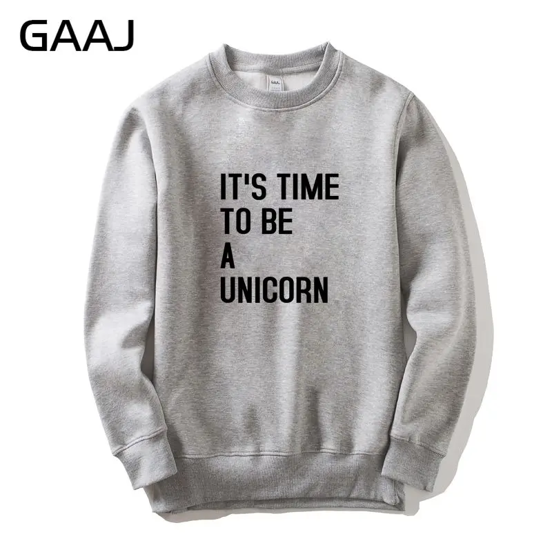 

GAAJ "It's Time to Be A " Print Letter Men Women Sweatshirt Clothes Sweatshirt Hip Hop Jacket 2017 New Casual Fleece Man