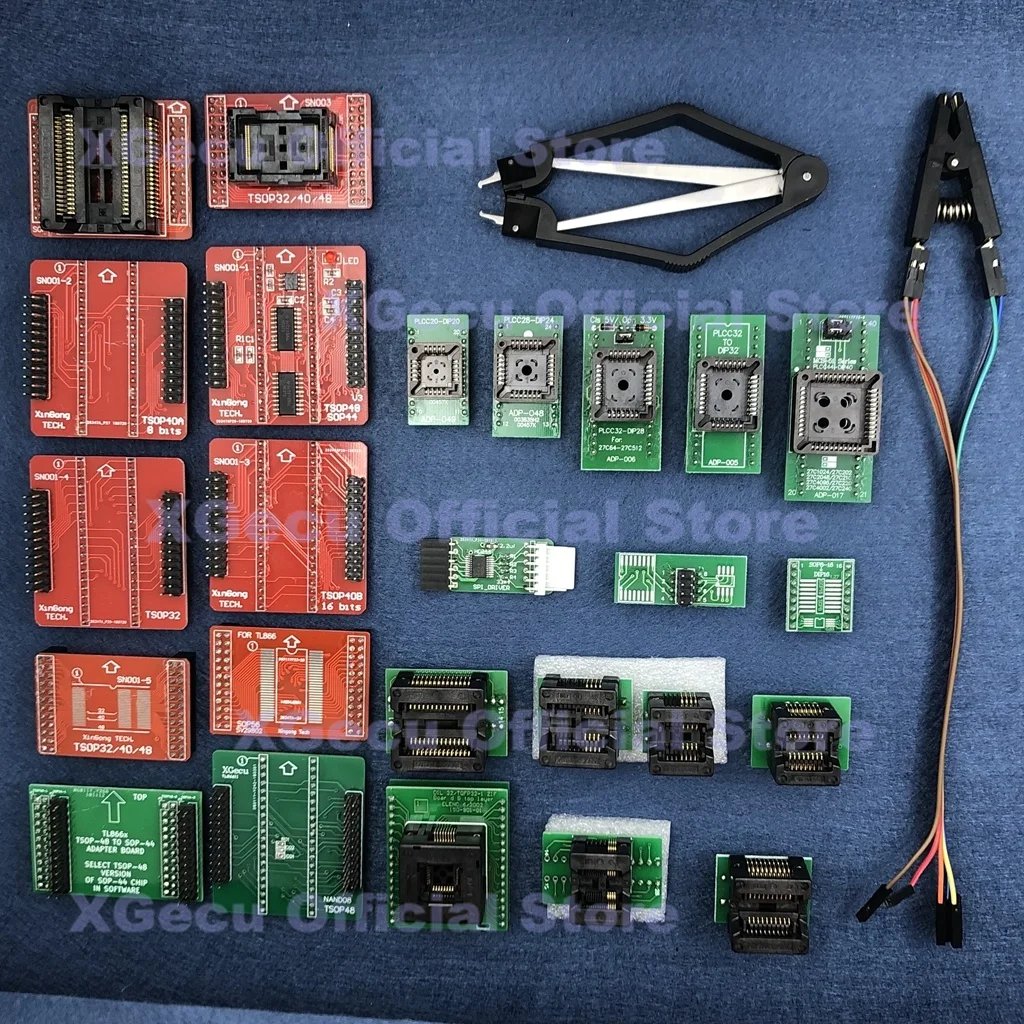 Драйвер SPI QFP32 SOP8/16/20 SSOP8 PLCC TSOP NAND набор адаптеров для XGecu TL866II Plus USB Универсальный