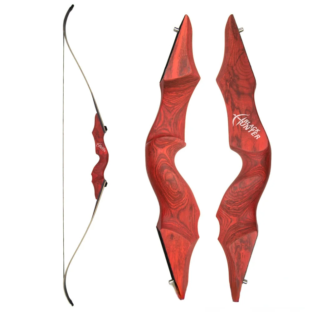 

60 Inch 20-60 Pound Archery Recurve Bow Red Hunter Bow Laminated Bow Limbs Right Hand Bow Outdoor Sports Hunting Accessories