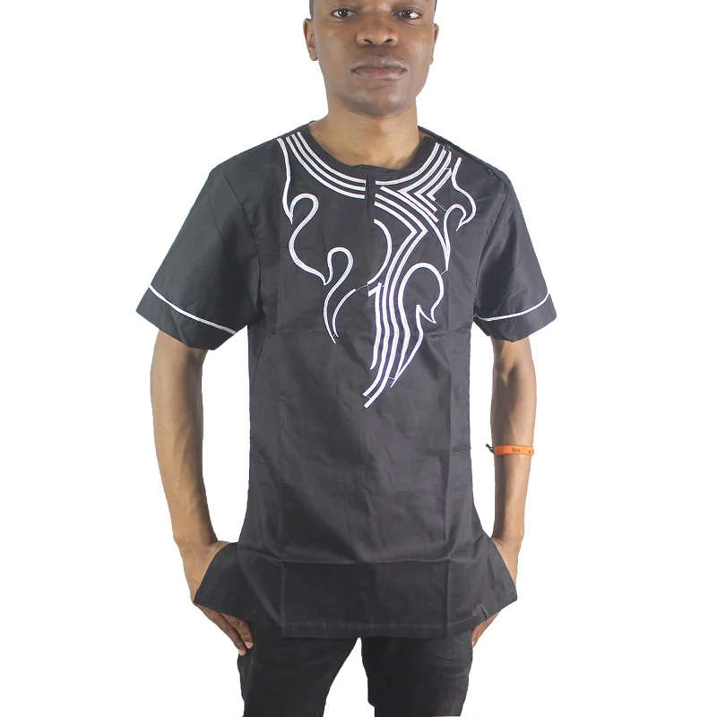 Мусульманская футболка с абстрактной вышивкой мужские этнические топы