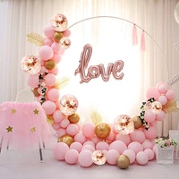 pink macaron balloon arch garland gold confetti love foil ballon chain for wedding baby shower birthday party decoration event