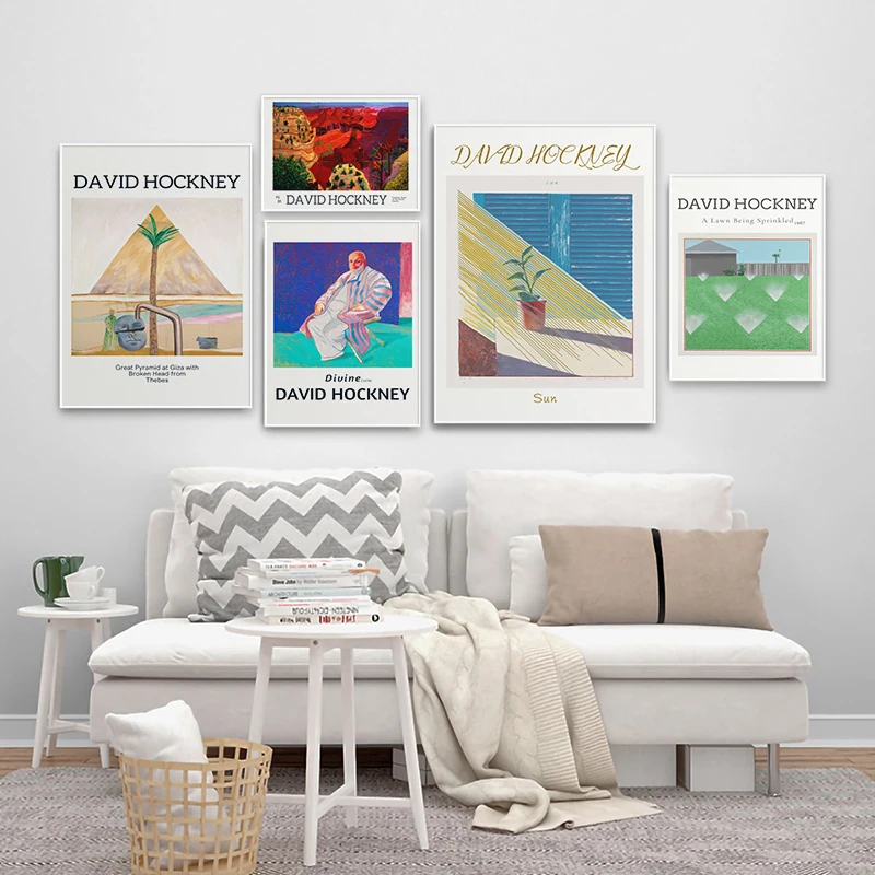 

Abstract David Hockney Painting Canvas Poster Classic Artwork Wall Art Decorative Picture for Living Room Bedroom Home Decor