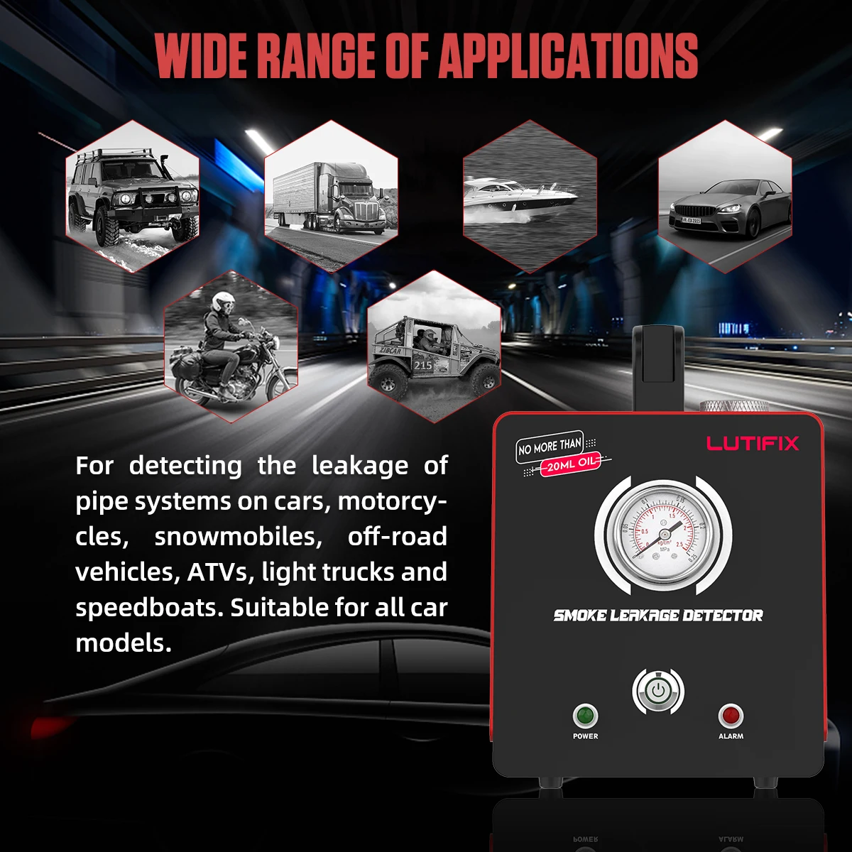 Автомобильный детектор дыма LUTIFIX генератор выхлопная система для курительных