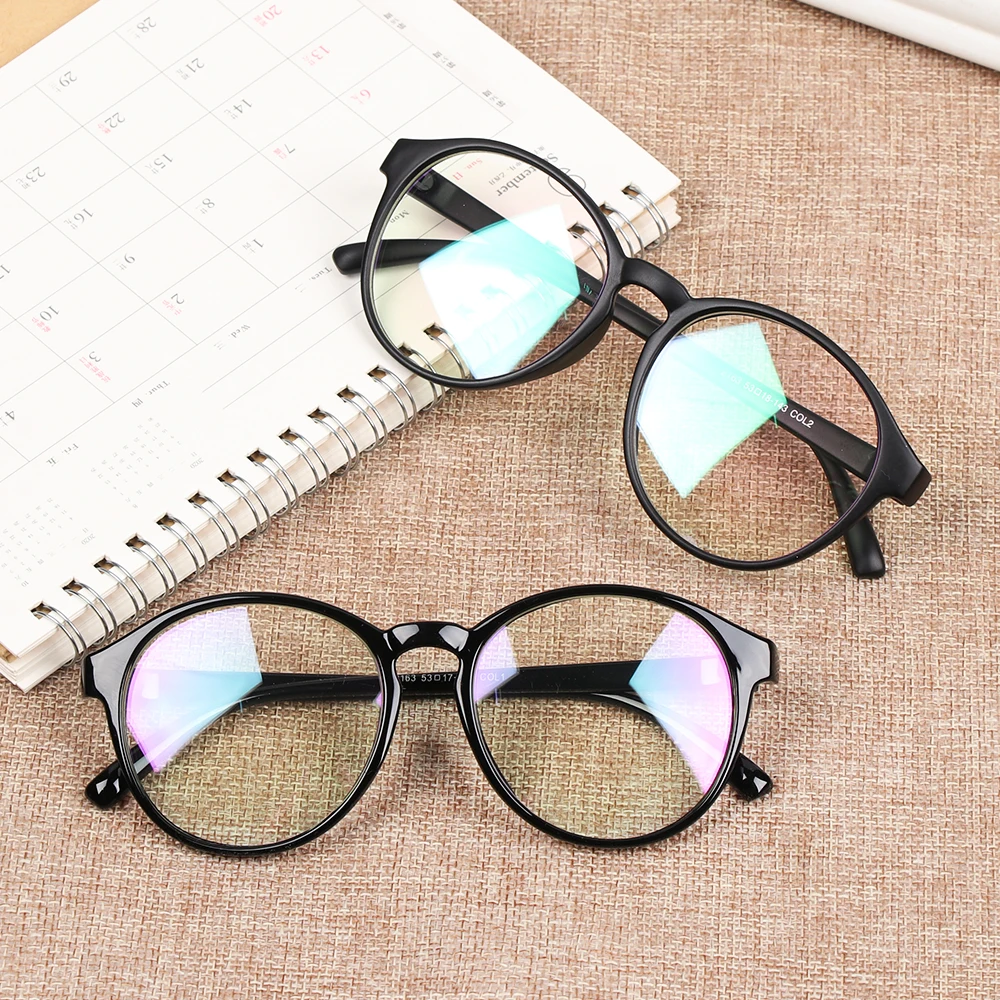 2021 Women Men Retro Round Leopard Lens Glasses Plastic Frame Optical Eyeglass spectacles Eyeglasses Vintage | Аксессуары для