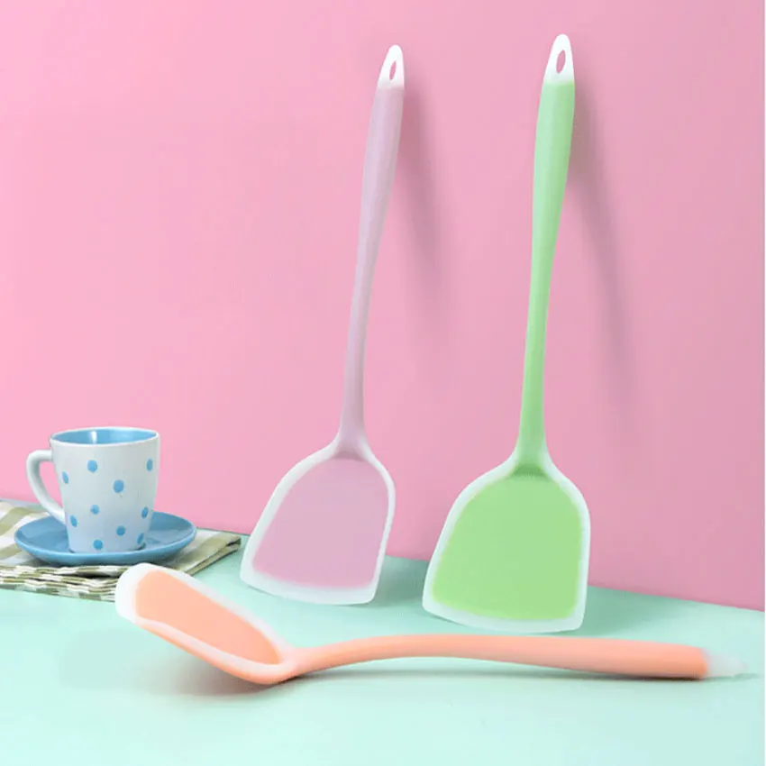 

Silicone Kitchen Ware Non-stick Set Cooking Utensils Tools Egg Fish Frying Pan Scoop Fried Shovel Spatula Cooking Utensils