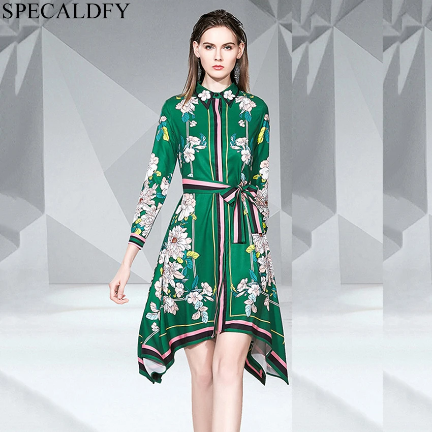 Женское платье рубашка с поясом дизайнерское подиумное в европейском стиле