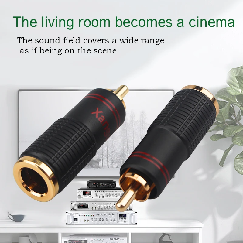 4PCS RCA Plug Pure Copper Gold-plated Audio Signal Cable Hifi DIY CD Player Amplifier |