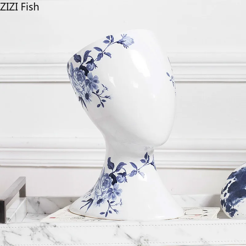 Абстрактная керамическая ваза для лица в китайском стиле декоративные украшения