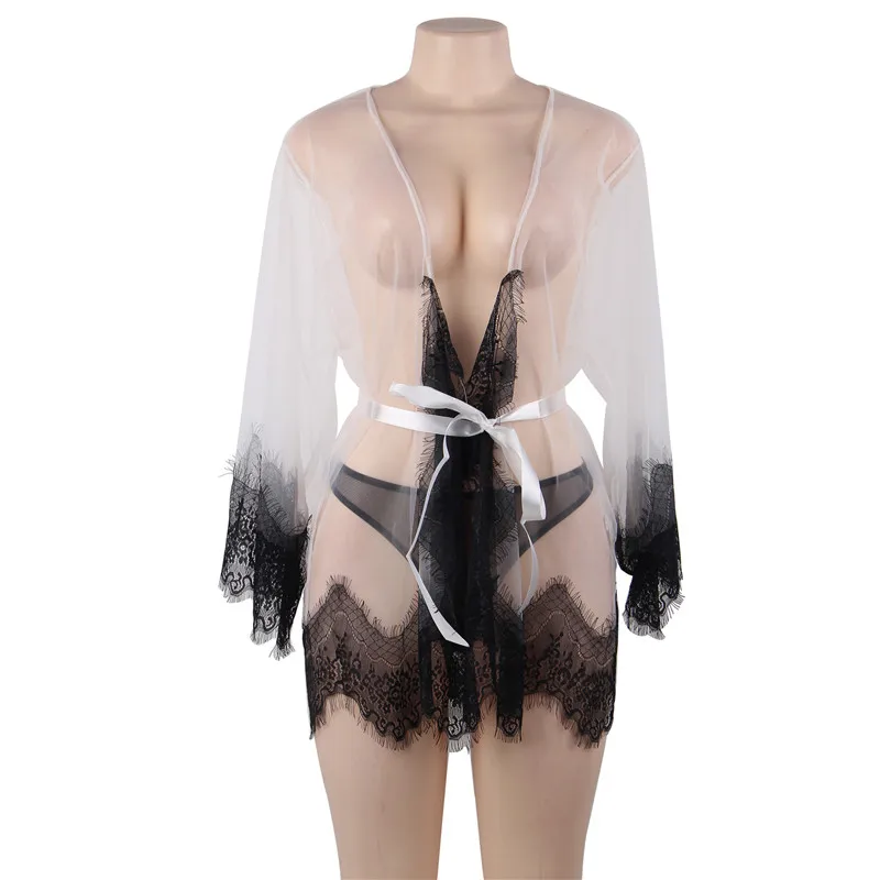 Пикантный халат Ohyeahlover нижнее белье с отделкой кружевное кимоно в стиле пэчворк