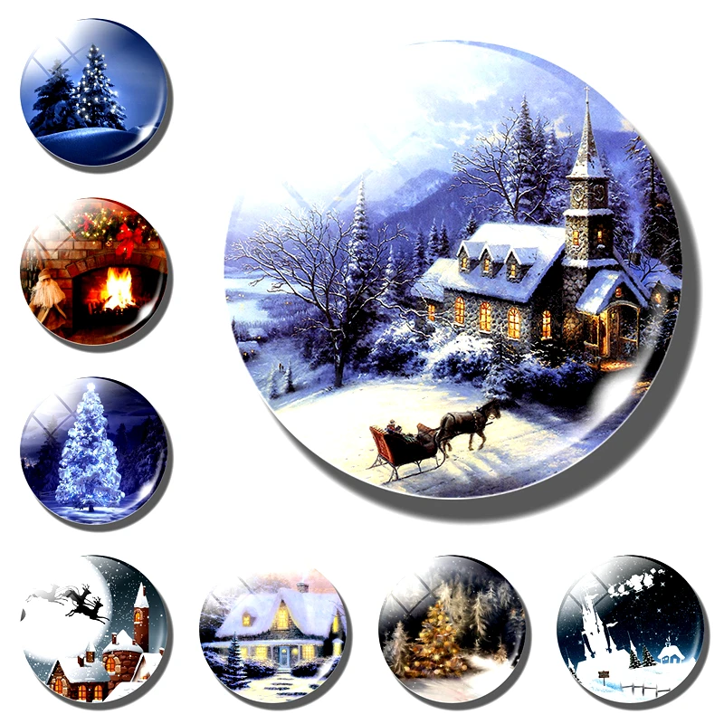 Рождественский сказочный мир магнит на холодильник снежный дом Санта Клаус лось