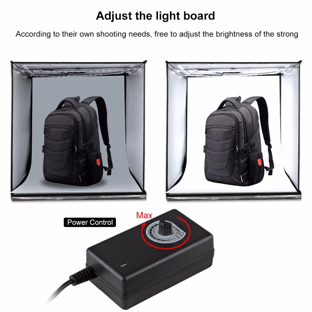 

40x40cm Portable Photo Studio Lighting Mini softbox lightbox Dimmable Led light Box Photography Backdrop Shooting Tent Kit UK