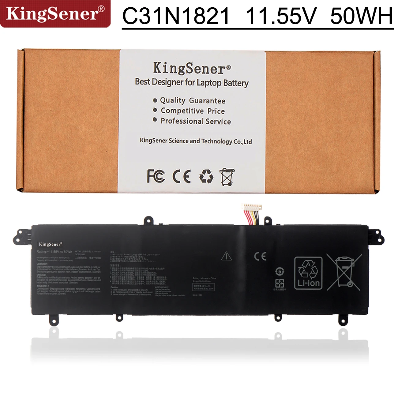 

Kingsener C31N1821 Аккумулятор для ноутбука ASUS ZenBook S13 UX392 UX392FA UX392FN UX392FN-XS71 0B200-03210100 11,55 V 50WH