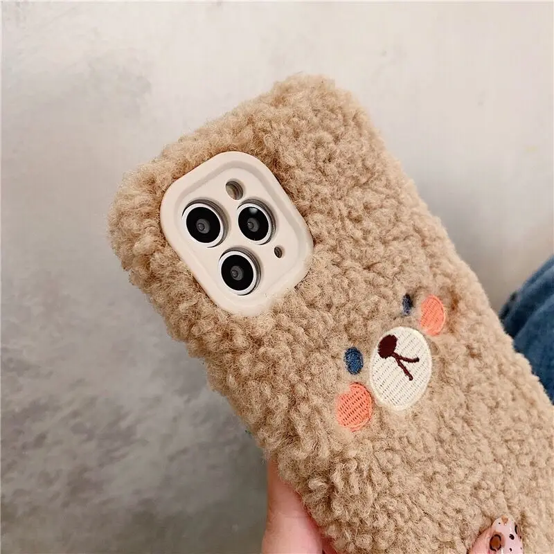 

Plush Shy Bear Iphone12pro Max Apple 11 Phone Case X/Xs/XR Cartoon 8plus All-Inclusive 7