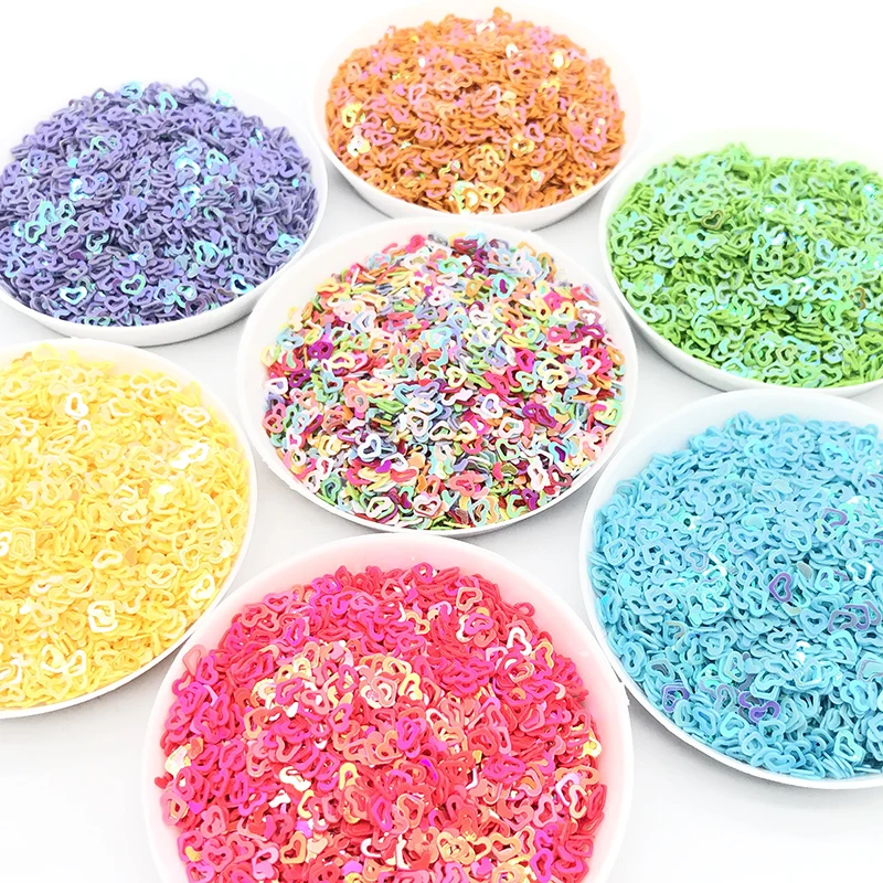 20g выбитое сердечко свободные тесьма с пайетками для шитья Ремесло ПВХ маникюра и