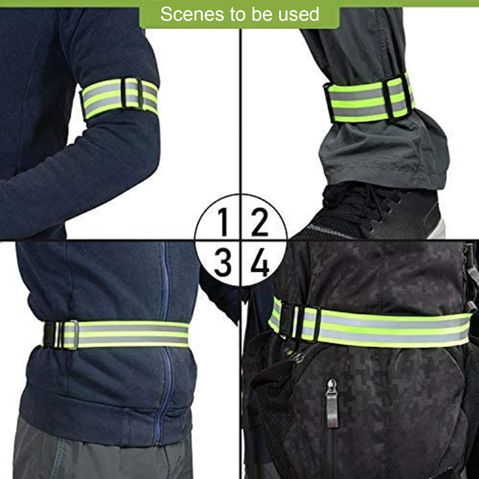 

Reflective Bands Elasticated Armband Wristband Ankle Leg Straps Safety Reflector Tape Straps For Night Jogging Walk Biking