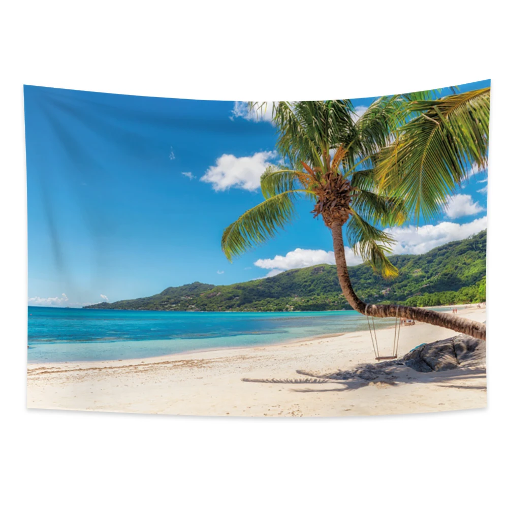 

Tropical plant tapestry wall hanging coconut tree wind landscape summer living room bedroom decoration wall hanging
